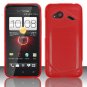 Soft TPU Gel with Matte Finish Skin Case Cover for HTC Droid Incredible 4G (Verizon) - Red