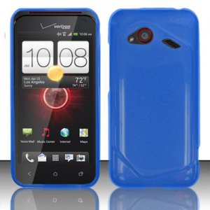 Soft TPU Gel with Matte Finish Skin Case Cover for HTC Droid Incredible 4G (Verizon) - Blue