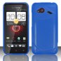 Soft TPU Gel with Matte Finish Skin Case Cover for HTC Droid Incredible 4G (Verizon) - Blue
