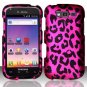 Hard Plastic Snap On Rubberized Design Case for Samsung Galaxy S Blaze 4G - Hot Pink Leopard