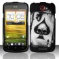 Hard Plastic Rubberized Snap On Design Case for HTC One S/Ville (T-Mobile) - Ace of Spade Skull