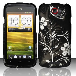 Hard Plastic Rubberized Snap On Design Case for HTC One S/Ville (T-Mobile) - Midnight Garden