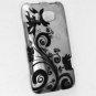 Hard Plastic Rubberized Snap On Design Case for HTC Titan II (AT&T) - Silver & Black Vines