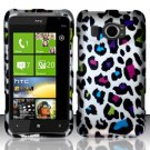 Hard Plastic Rubberized Snap On Design Case for HTC Titan II (AT&T) - Rainbow Leopard