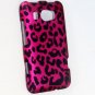 Hard Plastic Rubberized Snap On Design Case for HTC Titan II (AT&T) - Hot Pink Leopard