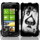 Hard Plastic Rubberized Snap On Design Case for HTC Titan II (AT&T) - Ace of Spade Skull