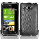 Hard Plastic Rubberized Snap On Design Case for HTC Titan II (AT&T) - Carbon Fiber
