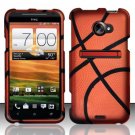 Hard Plastic Rubberized Snap On Design Case for HTC Evo 4G LTE (Sprint) - Basketball