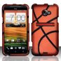 Hard Plastic Rubberized Snap On Design Case for HTC Evo 4G LTE (Sprint) - Basketball