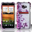 Hard Plastic Rubberized Snap On Design Case for HTC Evo 4G LTE (Sprint) - Vines & Butterfly