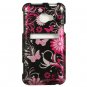 Hard Plastic Snap On Design Cover Case for HTC Evo 4G LTE (Sprint) - Pink Butterfly