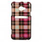 Hard Plastic Snap On Design Cover Case for HTC Evo 4G LTE (Sprint) - Hot Pink Check