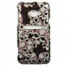Hard Plastic Snap On Design Cover Case for HTC Evo 4G LTE (Sprint) - Black Skulls