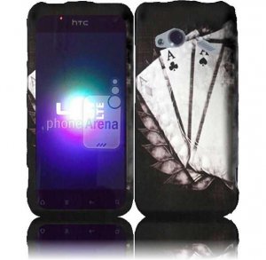 Hard Plastic Rubberized Design Case for HTC Droid Incredible 4G (Verizon) - Vintage Ace