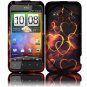 Hard Plastic Rubberized Design Case for HTC Droid Incredible 4G (Verizon) - Gold Hearts