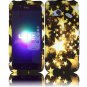 Hard Plastic Rubberized Design Case for HTC Droid Incredible 4G (Verizon) - Gold Stars