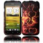 Hard Plastic Rubberized Snap On Design Case for HTC One S/Ville (T-Mobile) - Gold Hearts