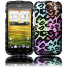 Hard Plastic Rubberized Snap On Design Case for HTC One S/Ville (T-Mobile) - Colorful Leopard