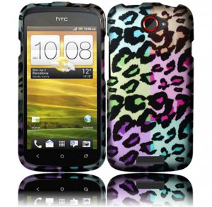 Hard Plastic Rubberized Snap On Design Case for HTC One S/Ville (T-Mobile) - Colorful Leopard