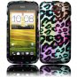 Hard Plastic Rubberized Snap On Design Case for HTC One S/Ville (T-Mobile) - Colorful Leopard
