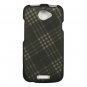 Hard Plastic Rubberized Snap On Design Case for HTC One S/Ville (T-Mobile) - Smoke Diagonal Check