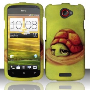 Hard Plastic Rubberized Snap On Design Case for HTC One S/Ville (T-Mobile) - Floating Turtle
