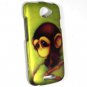 Hard Plastic Rubberized Snap On Design Case for HTC One S/Ville (T-Mobile) - Sitting Monkey