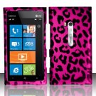 Hard Plastic Rubberized Snap On Design Case for Nokia Lumia 900 (AT&T) – Hot Pink Leopard