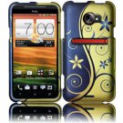 Hard Plastic Rubberized Snap On Design Case for HTC Evo 4G LTE (Sprint) - Royal Swirl