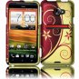 Hard Plastic Rubberized Snap On Design Case for HTC Evo 4G LTE (Sprint) - Elegance Swirl