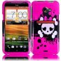 Hard Plastic Snap On Design Cover Case for HTC Evo 4G LTE (Sprint) - Girly's Skull