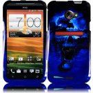 Hard Plastic Snap On Design Cover Case for HTC Evo 4G LTE (Sprint) - Blue Skull