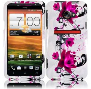 Hard Plastic Snap On Design Cover Case for HTC Evo 4G LTE (Sprint) - Purple Lily