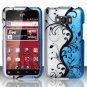 Hard Plastic Rubberized Design Case for LG Optimus Elite (Sprint/Virgin Mobile) &acirc;�� Blue Vines