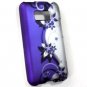 Hard Plastic Rubberized Design Case for LG Optimus Elite (Sprint/Virgin Mobile) &acirc;�� Purple Vines