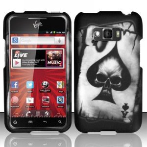 Hard Plastic Rubberized Design Case for LG Optimus Elite (Sprint/Virgin Mobile) &acirc;�� Spade Skull