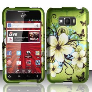 Hard Plastic Rubberized Design Case for LG Optimus Elite (Sprint/Virgin Mobile) &acirc;�� Hawaiian Flowers