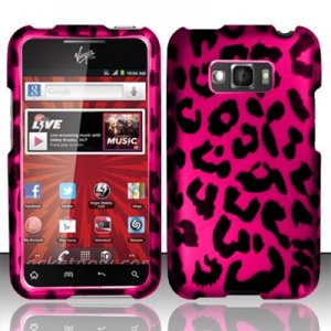 Hard Plastic Rubberized Design Case for LG Optimus Elite (Sprint/Virgin Mobile) &acirc;�� Hot Pink Leopard