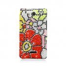 Hard Plastic Bling Rhinestone Design Case for LG Lucid 4G (Verizon) - Fall Flowers