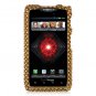 Hard Plastic Bling Rhinestone Design Case for Motorola Droid RAZR Maxx XT916 - Golden Leopard