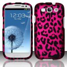 Hard Plastic Rubberized Design Case Cover for Samsung Galaxy S3 III – Hot Pink Leopard