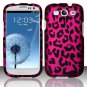 Hard Plastic Rubberized Design Case Cover for Samsung Galaxy S3 III &acirc;�� Hot Pink Leopard