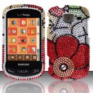 Hard Plastic Bling Rhinestone Design Case for Samsung Brightside U380 - Fall Flowers