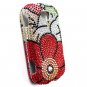 Hard Plastic Bling Rhinestone Design Case for Samsung Brightside U380 - Fall Flowers