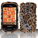 Hard Plastic Bling Rhinestone Design Case for Samsung Brightside U380 - Golden Cheetah