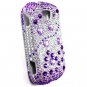 Hard Plastic Bling Rhinestone Design Case for Samsung Brightside U380 - Purple and Silver