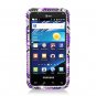 Hard Plastic Bling Rhinestone Design Case for Samsung Captivate Glide 4G - Purple Heart & Pearls