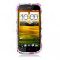 Hard Plastic Bling Diamond Snap On Cover Case for HTC One S/Ville (T-Mobile) - Pink Zebra