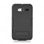 Armor Hybrid Hard Case with Kickstand Belt Clip Holster for Huawei Activa 4G M920 (MetroPcs) - Black
