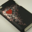 Hard Plastic Rubber Feel Design Case for Apple iPod Touch 4 - Royal Heart